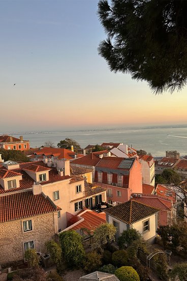 Sonnenuntergang über Lissabon. 