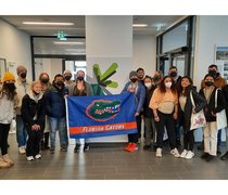 Studierendengruppe der University of Florida zu Besuch an der Hochschule RheinMain, Campus Rüsselsheim. 