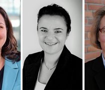 Porträtfotos der Professorinnen Dr.-Ing. Irina Mazilu-Eyaz, Dr. Janin Schneider und Dr. Tatjana Steusloff