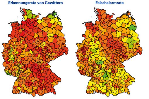 Falschprognosen für Wetterereignisse in Deutschland. © Q.met GmbH