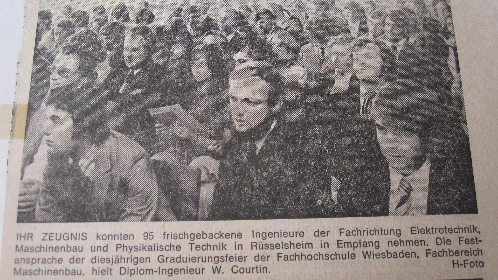 Abschlussfeier der Ingenieure, 1973, schwarz-weiß