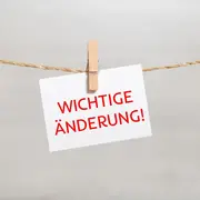 Schild Wichtige Änderung