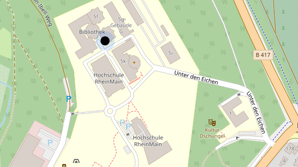 Ansicht der Lage Unter den Eichen 5 Gebäude F-II in der Strassenaufsicht