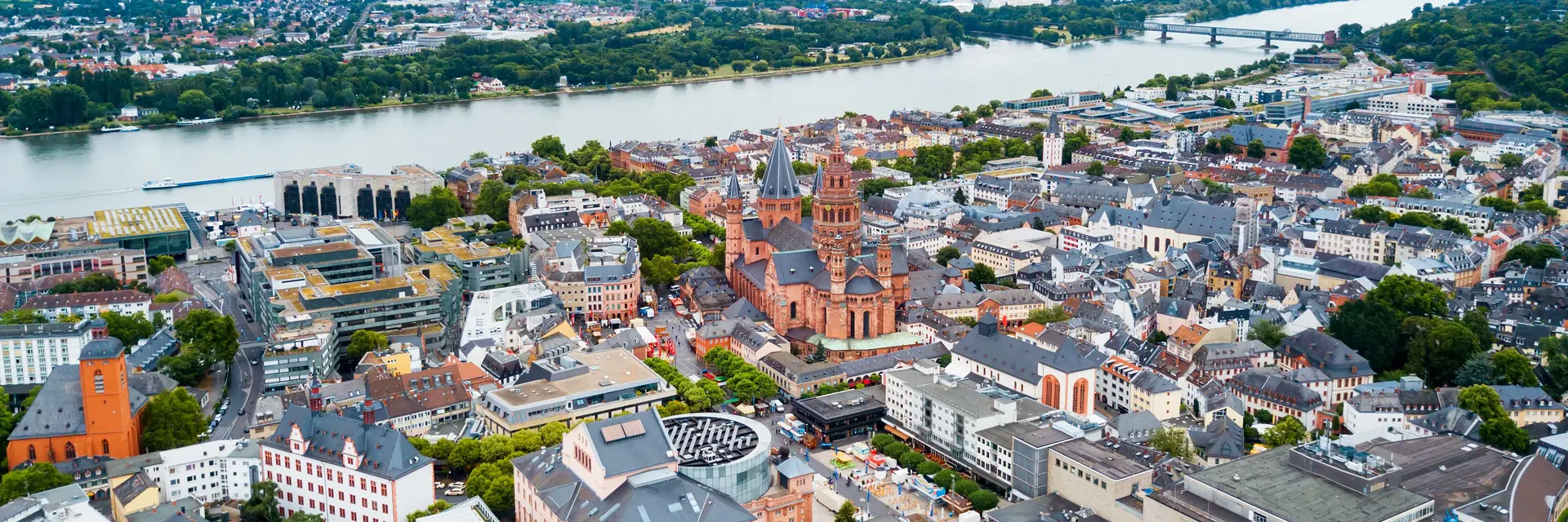 Stadt Mainz von oben 