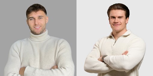 Porträtfotos der beiden Gründer des Start-ups Greenberry