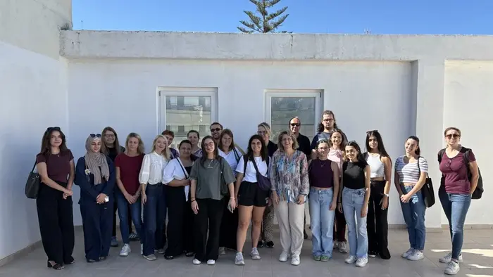 Eine Gruppe an Studierende aus Heraklion und WIesbaden
