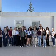 Eine Gruppe an Studierende aus Heraklion und WIesbaden