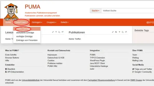 Merkliste in PUMA aufrufen