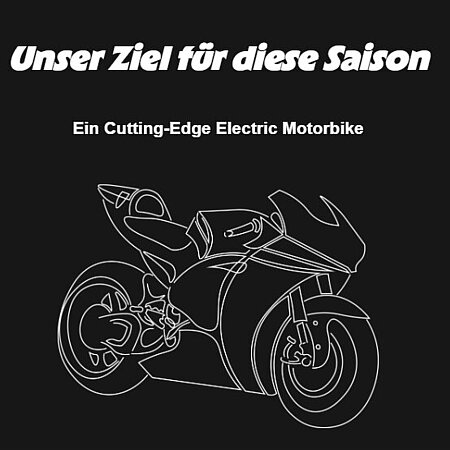 Rheinvolt Gezeichnetes Rennmotorrad auf schwarzem Hintergrund