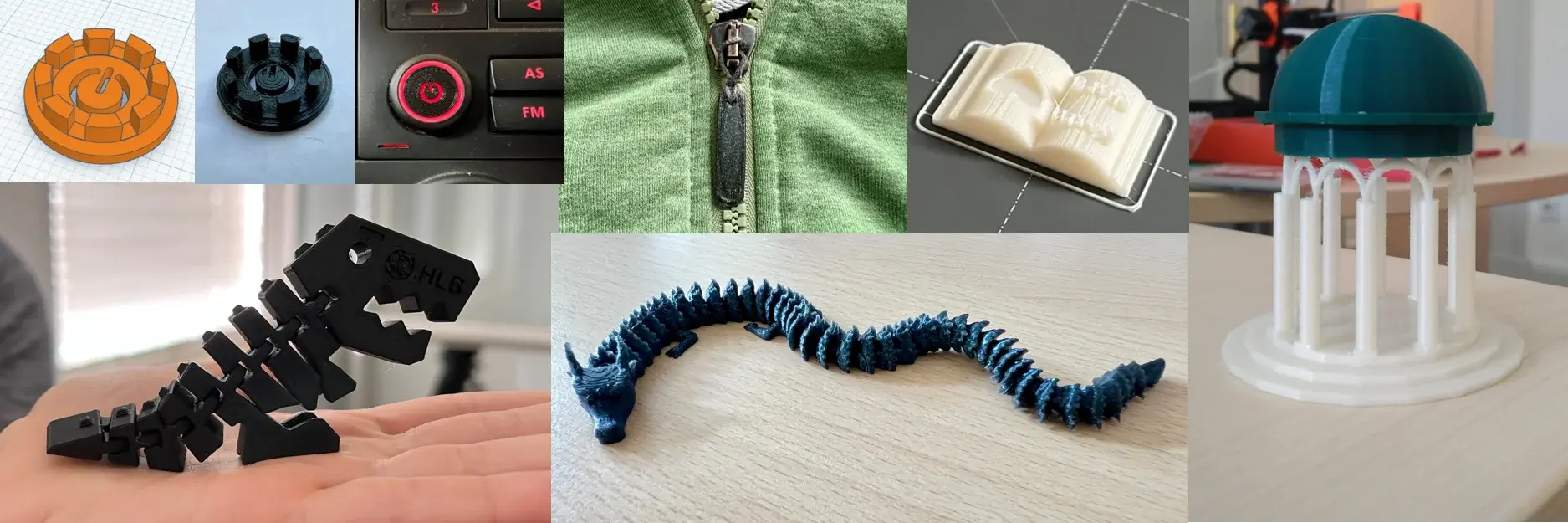 3D-Druck Collage Collage unserer 3D-Druckergebnisse