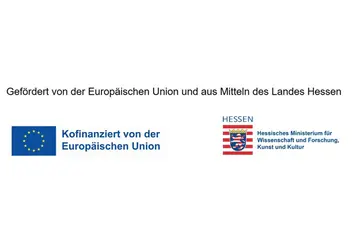 Förderlogos der Europäischen Union und des Hessischen Ministeriums für Wissenschaft und Forschung, Kunst und Kultur