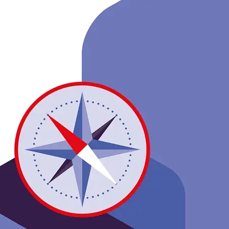 H!T Hochschulinformationstag am 29.10.2026 ab 9 Uhr in Wiesbaden. Das Design zeigt eine Kompassgrafik, die für Orientierung steht.