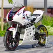 Das selbstgebaute Rennmotorrad von RheinVolt Motorsport