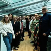 Gruppenbild der Teilnehmer:innen des "Global Design & Media CoSpace" Events 