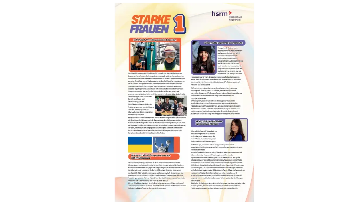 Text auf einer Webseite über starke Frauen. Der Titel „Starke Frauen 1“ steht oben, gefolgt von verschiedenen Abschnitten mit kurzen Biografien oder Geschichten über inspirierende Frauen. Die Gestaltung umfasst Farbakzente und strukturelle Elemente, die die Lesbarkeit unterstützen.