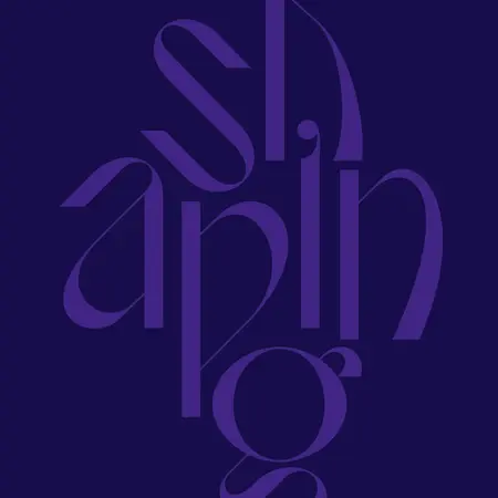 Cover of the 2023 Annual Report for Hochschule RheinMain, featuring the word "shaping" in stylized purple text against a dark background. The design emphasizes modern typography to convey a contemporary academic theme.