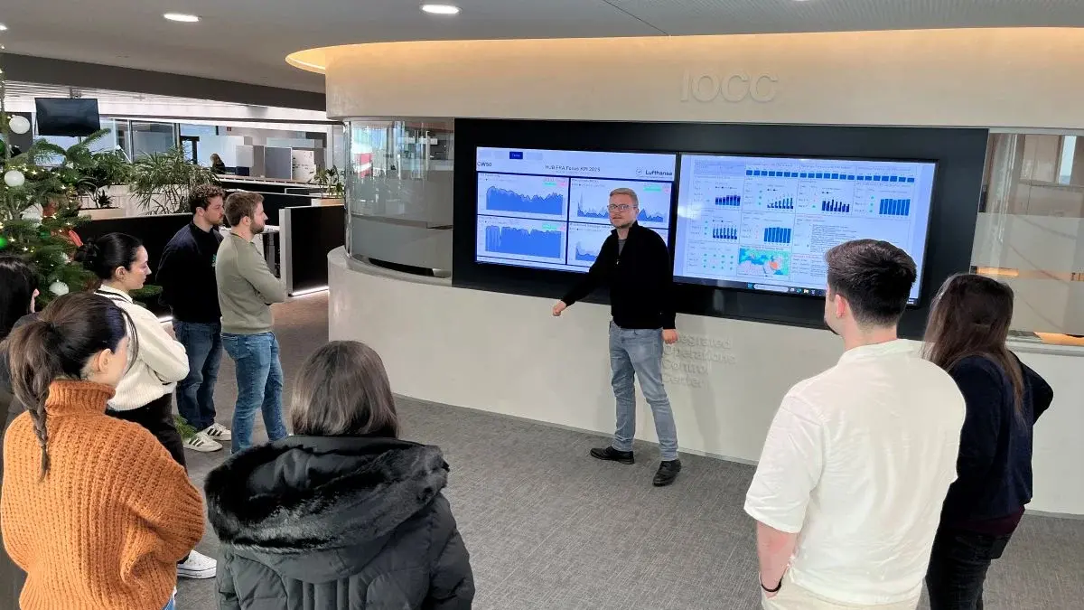 Empfang beim Integrated Operations Control Center der Lufthansa am Flughafen Frankfurt.