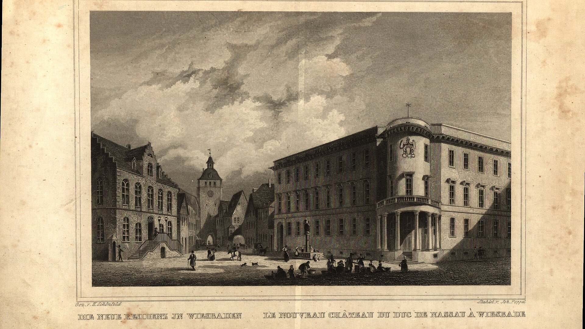 Ansicht Neue Residenz in Wiesbaden (heute Landtag)