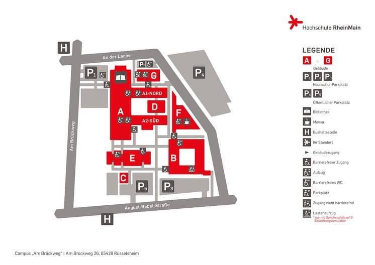 Campus map of the site in Rüsselsheim