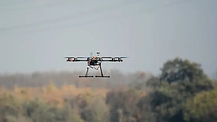 Flug eines selbstgebauten Multicopters