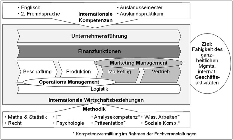 Schaubild: Konzept des Bachelor-Studiengangs International Management (B.A.)
