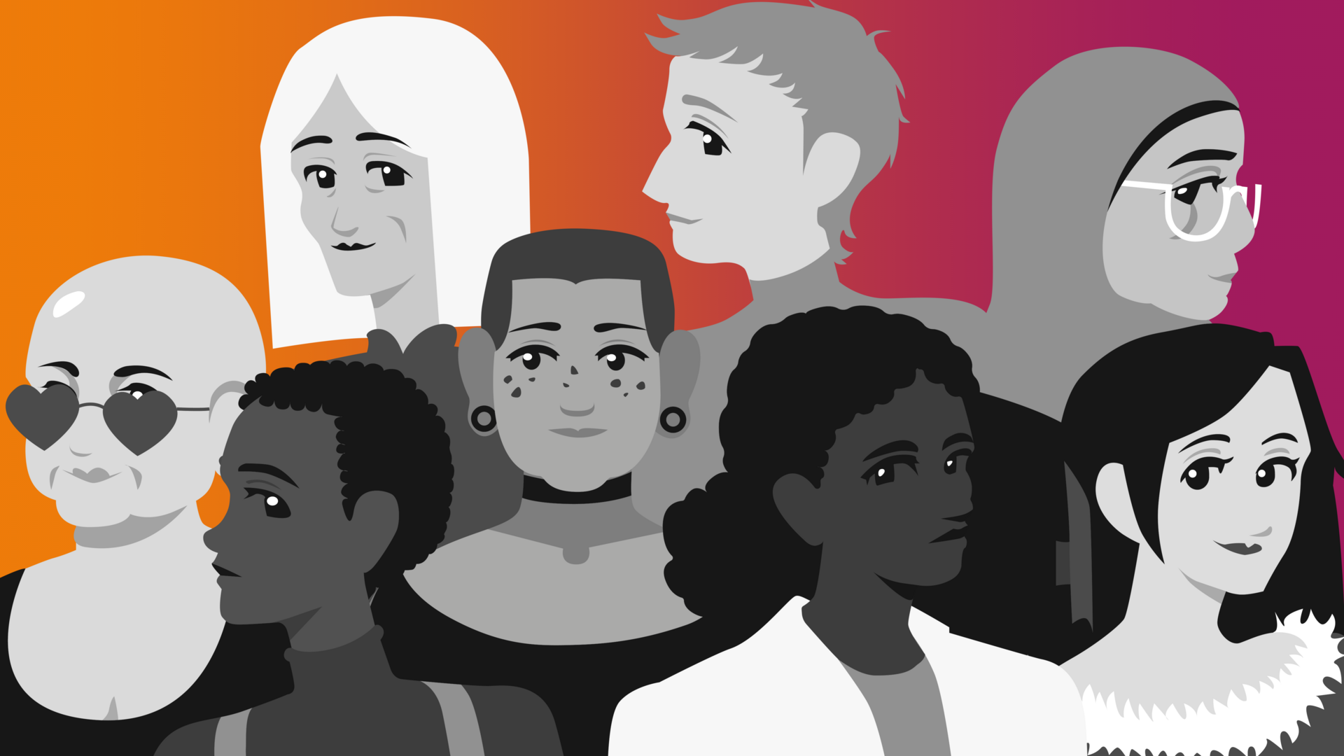 Portraits von verschiedenen Frauen 