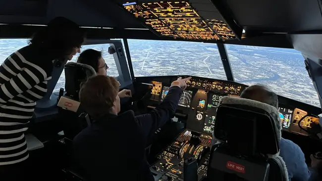 Im Flugsimulator eines Airbusses A320
