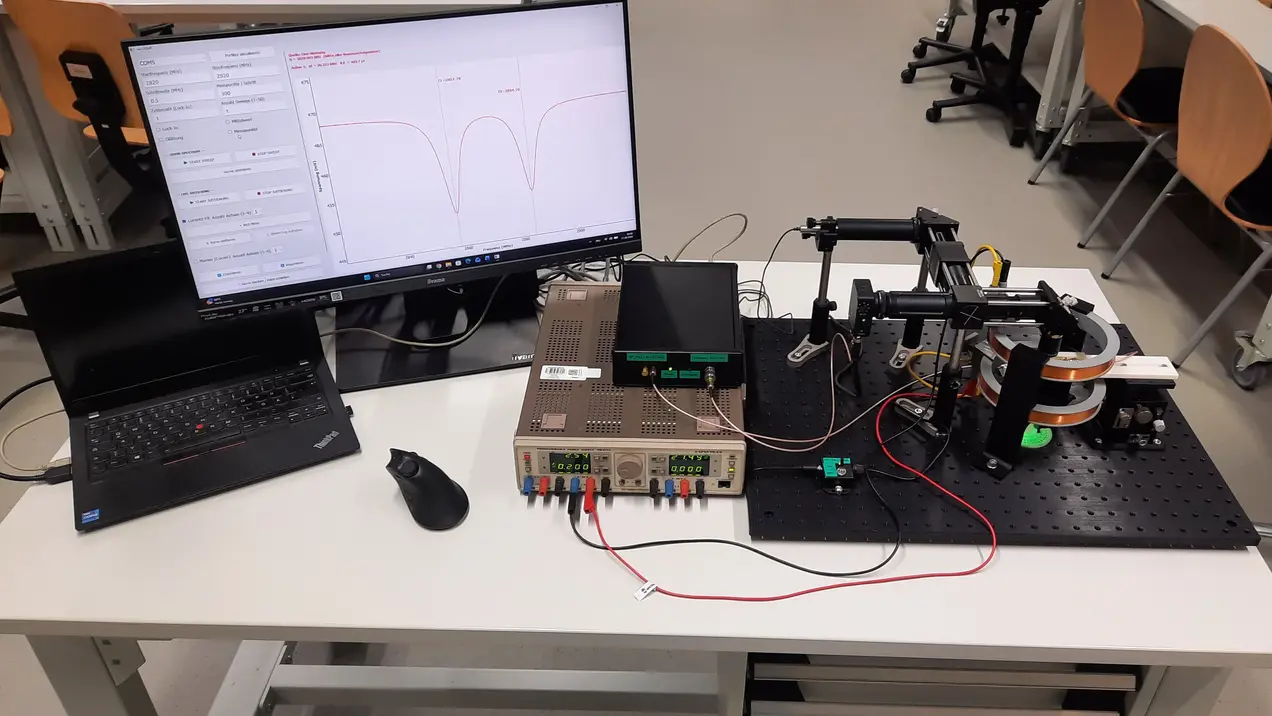 Laboraufbau des ODMR Spectrometers.
