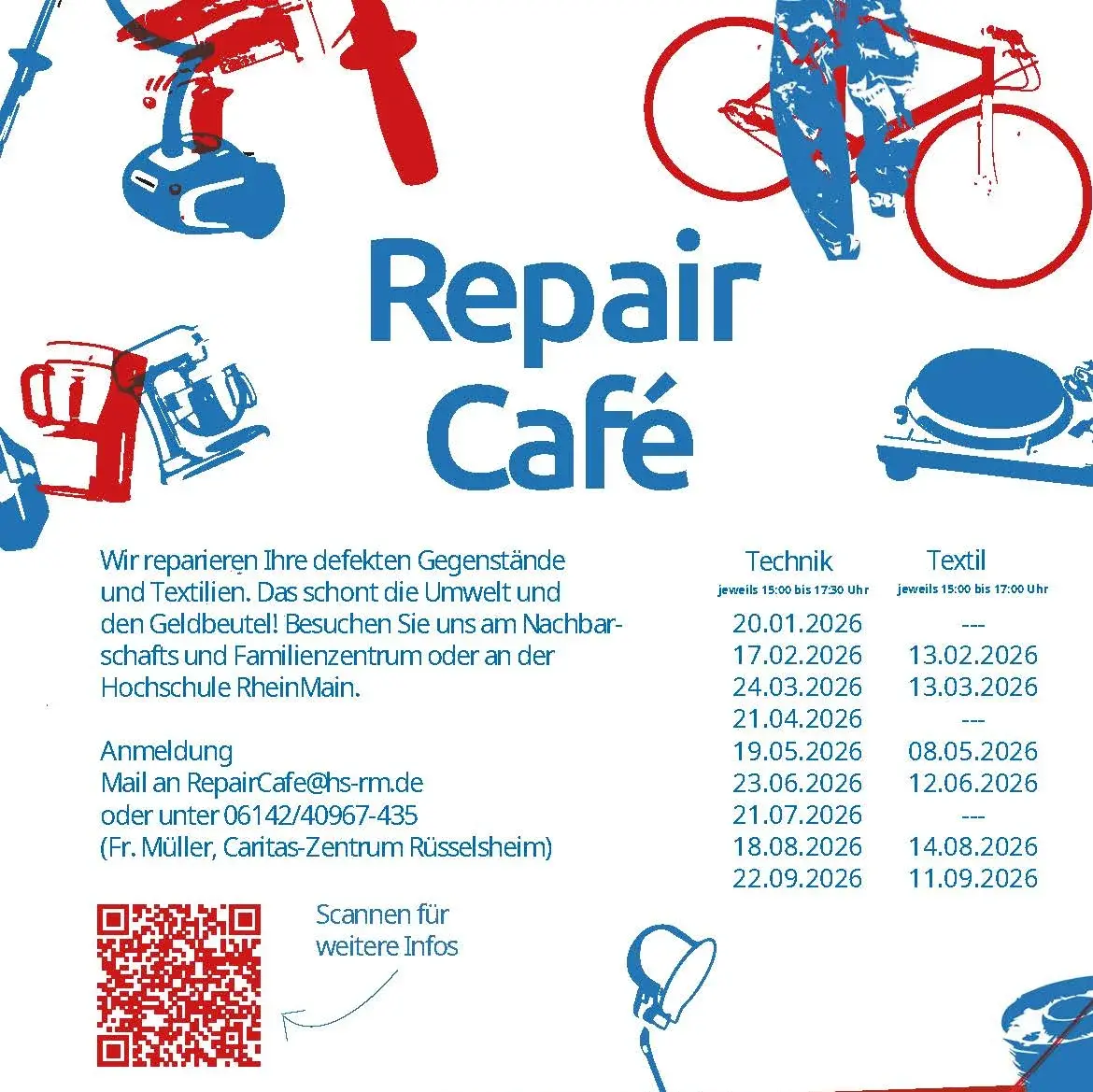 Poster mit den Terminen vom Repair Café