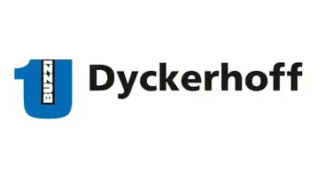 Logo von Dyckerhoff mit dem Schriftzug „1 BUZZZ“ in blauer und schwarzer Schrift. Das Design kombiniert die Zahlen und den Firmennamen.