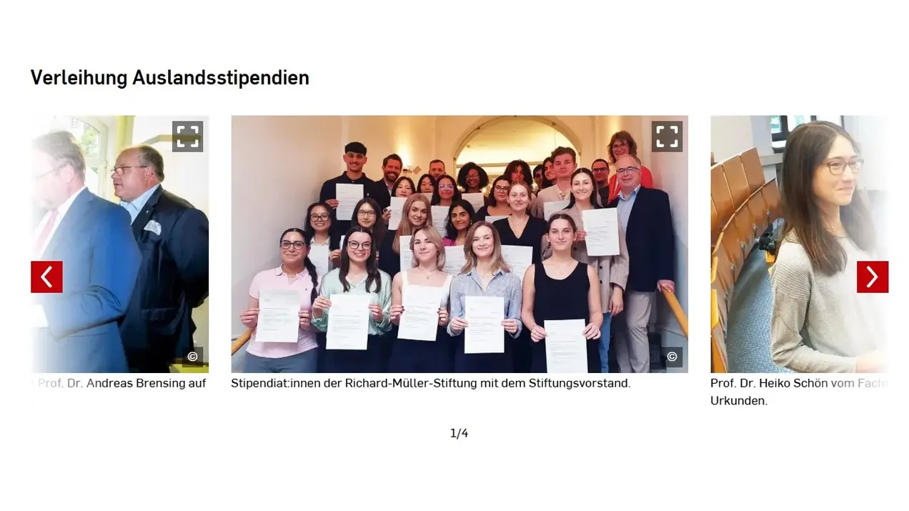 Slider-Galerie mit drei Aufnahmen