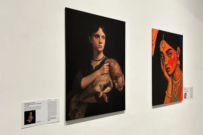 Zwei Werke der Ausstellung Art Remake