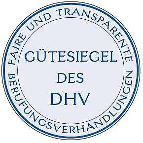 Siegel Faire und transparente Berufungsverhandlungen
