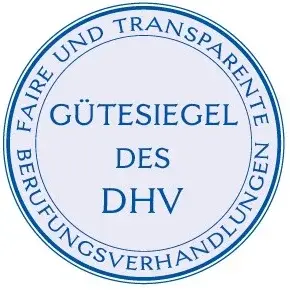 Siegel Faire und transparente Berufungsverhandlungen