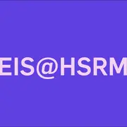 Text auf lila Hintergrund: "EIS@HSRM". Der Text ist in einer modernen Schriftart gestaltet.
