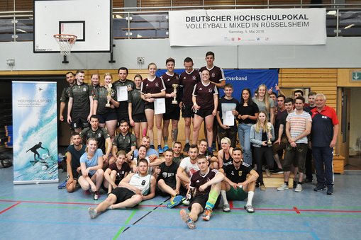 Siegerehrung Deutschen Hochschulpokal im Volleyball (mixed) 2018