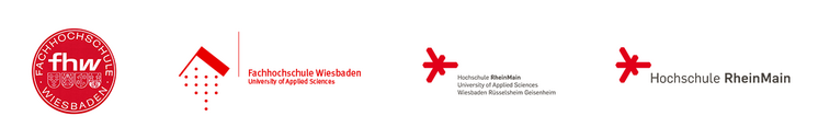Unterschiedliche Logos aus der Geschichte der Hochschule RheinMain