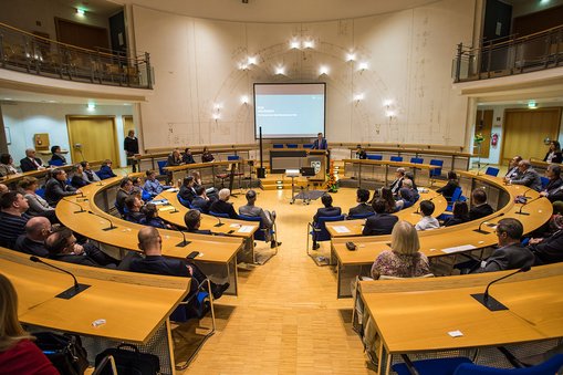 Neujahrsempfang der Hochschule RheinMain im Rüsselsheimer Rathaus.