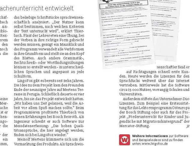 Artikel über Projekt von Peter Thierbach