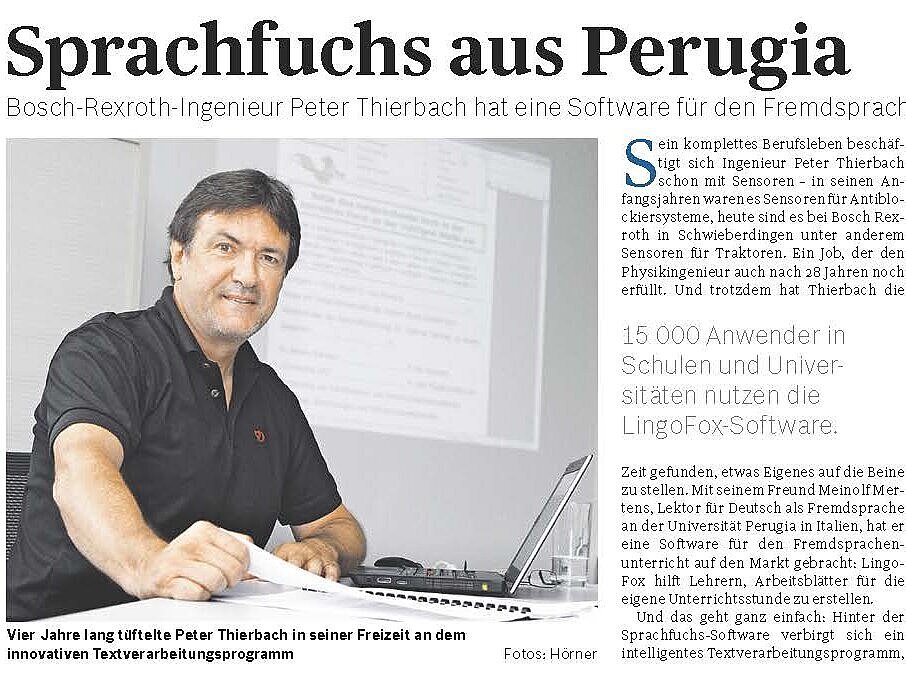 Artikel über Projekt von Peter Thierbach