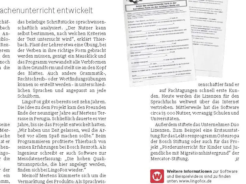 Artikel über Projekt von Peter Thierbach
