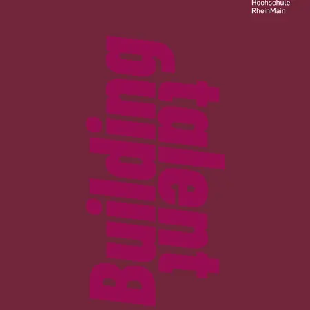 The image features a maroon background with the text "Building talent" prominently displayed in a vertical orientation. The logo of hsrm (Hochschule RheinMain) is in the top left corner, with "Annual Report 2024" at the bottom.