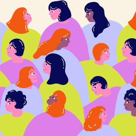 Vektor Grafik von einer Gruppe von Frauen