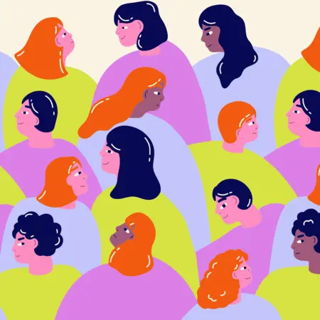 Vektor Grafik von einer Gruppe von Frauen