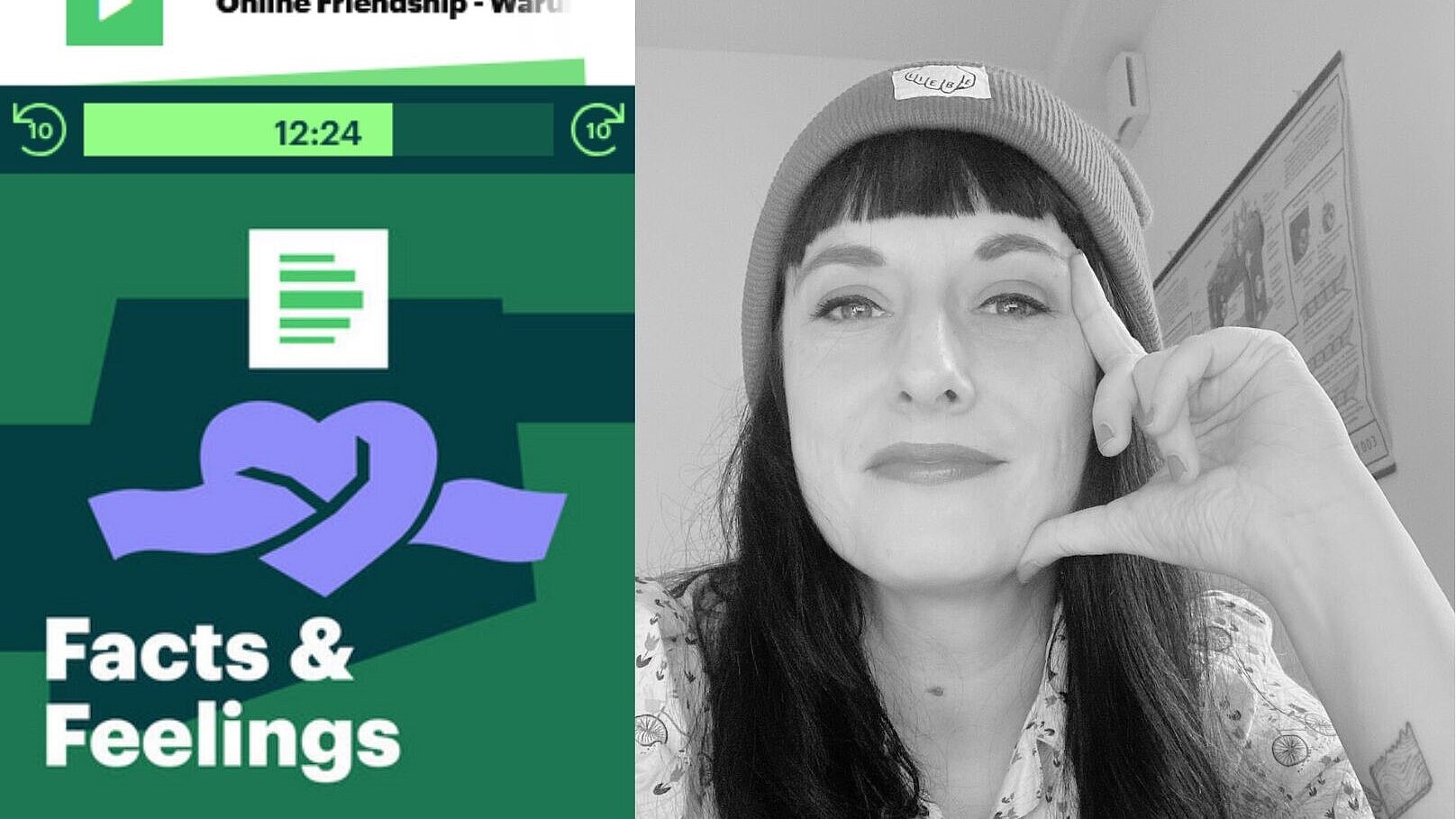 Thumbnail: Facts&Feelings auf der einen Seite, Bild von Prof. Dr. Julia Hahmann auf der anderen Seite