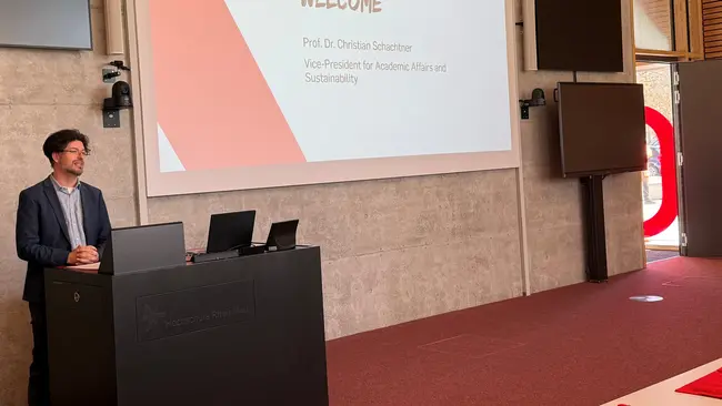 Welcome of the exchange students by the Vice-President of Hochschule RheinMain