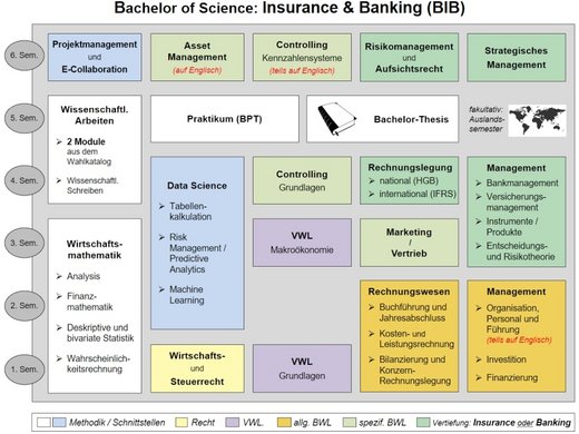 Schaubild: Aufbau des Studiengangs Bachelor Insurance & Banking (JPG)