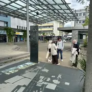 Eine Station der Stadtrallye: Der Grundriss der ursprünglichen Werkstatt von Adam Opel.